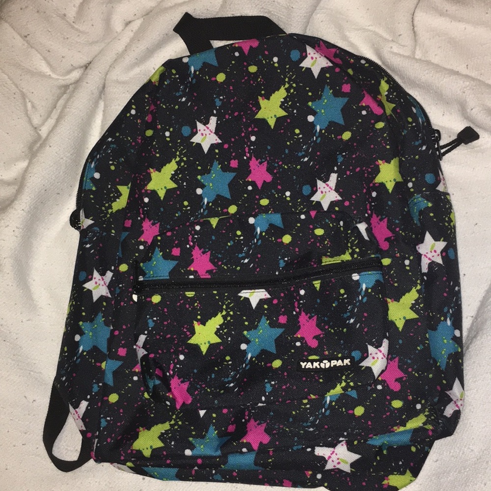 Yak Pak Black Star Splatter Paint Backpack